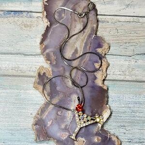 Cool Jewels Martini rhinestons Pendant Necklace.